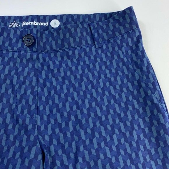 Betabrand Womens Bootcut Pants Blue Chevron S New - Picture 6 of 12